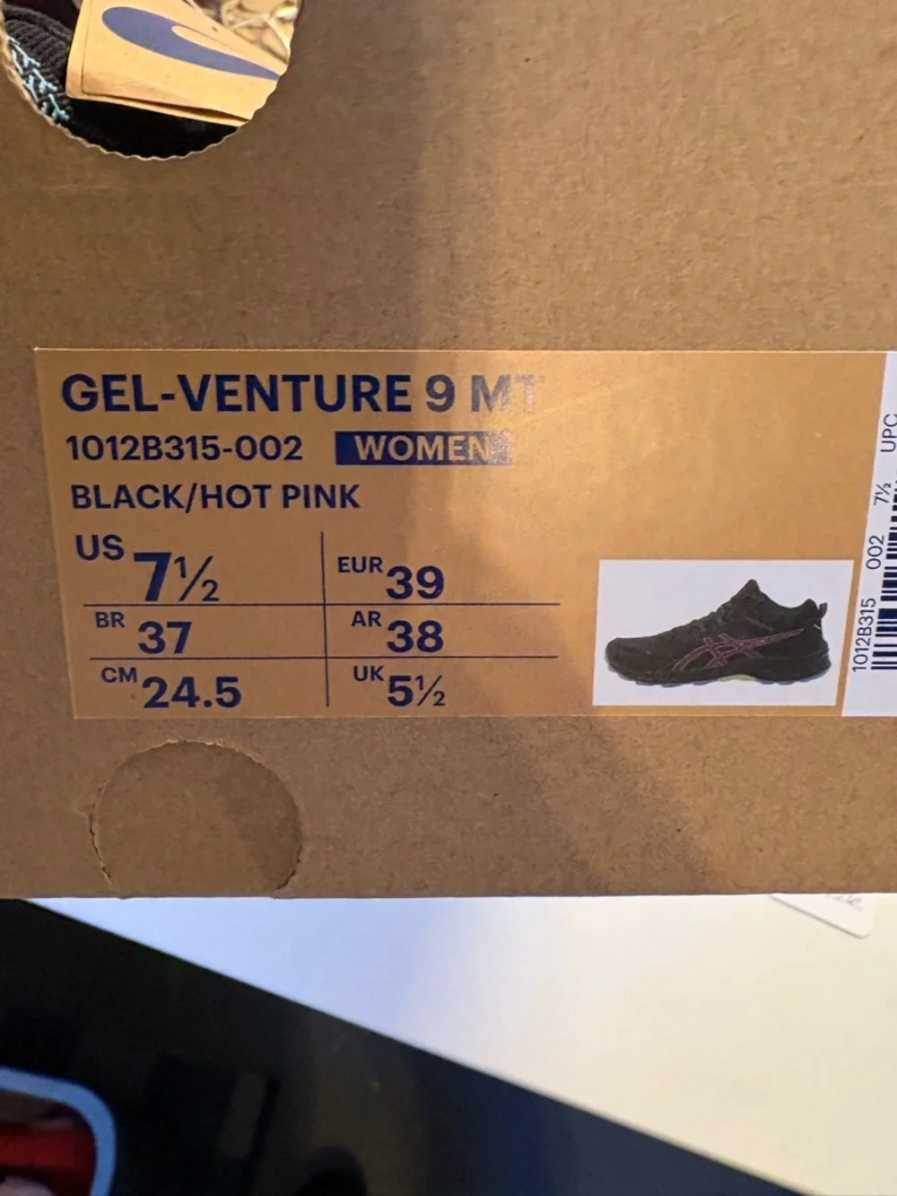 ASICS Black Sneakers with Pink and Light Blue Details
